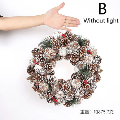 New Christmas Lights Garland Ornaments Cane Ring Door Hanging Hotel Window Door Hanging with Lights Christmas Scene Decoration