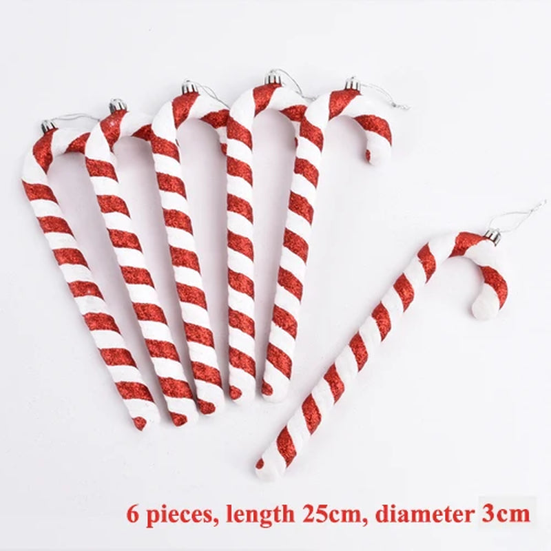 Red and White Christmas Ornaments Christmas Cane Series Christmas Ball Party Wedding Christmas Tree Ornaments 2023 New Year