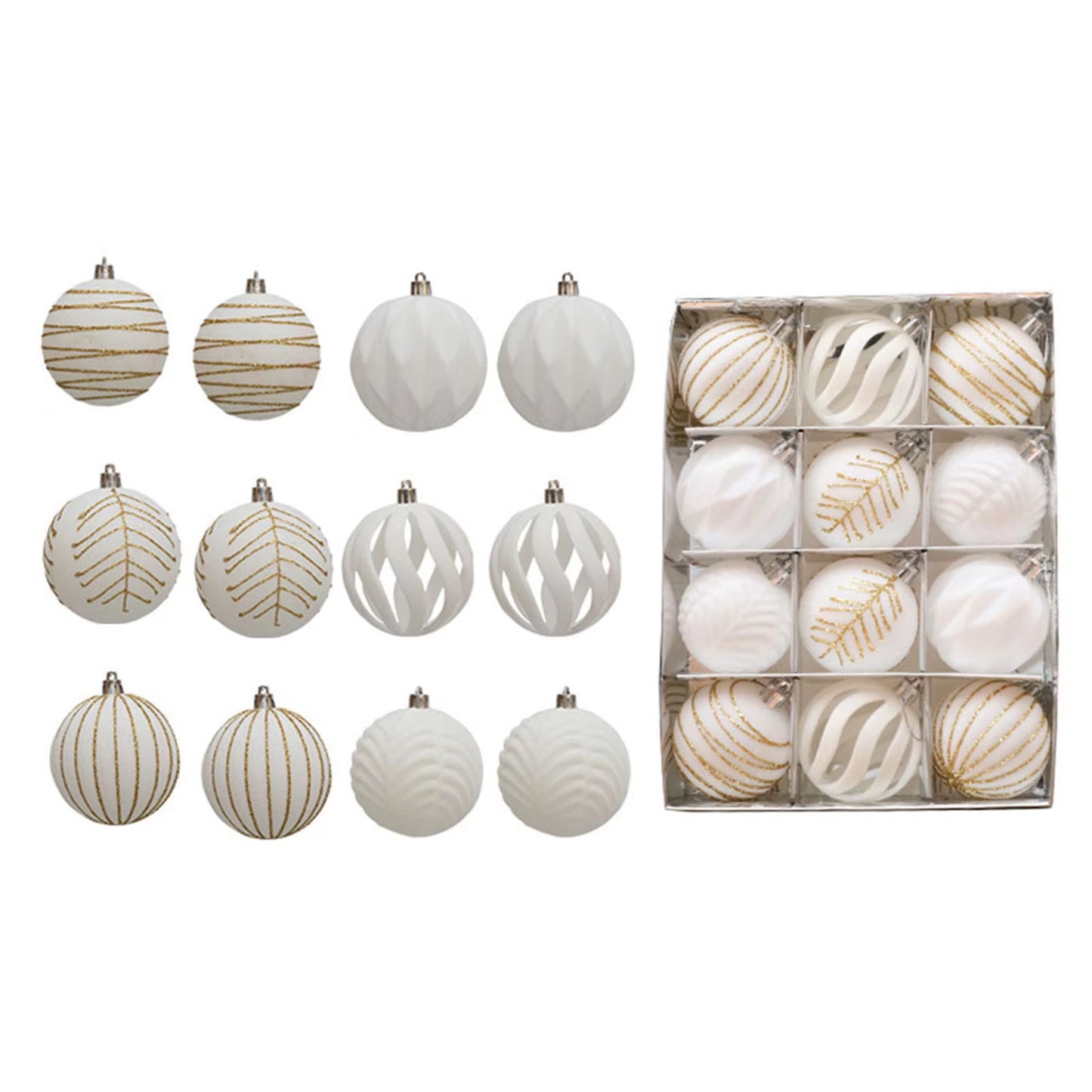 12PCS 6CM Christmas Ball Ornaments Tree Decorations for Holiday Wedding Party New Year Gifts Noel Navidad