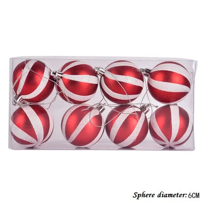 Red and White Christmas Ornaments Christmas Cane Series Christmas Ball Party Wedding Christmas Tree Ornaments 2023 New Year