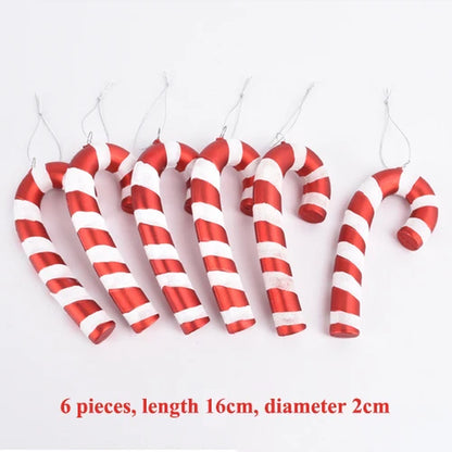 Red and White Christmas Ornaments Christmas Cane Series Christmas Ball Party Wedding Christmas Tree Ornaments 2023 New Year