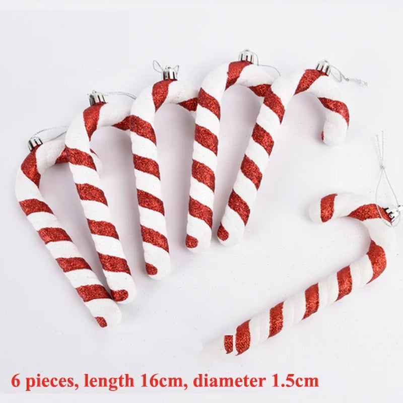 Red and White Christmas Ornaments Christmas Cane Series Christmas Ball Party Wedding Christmas Tree Ornaments 2023 New Year