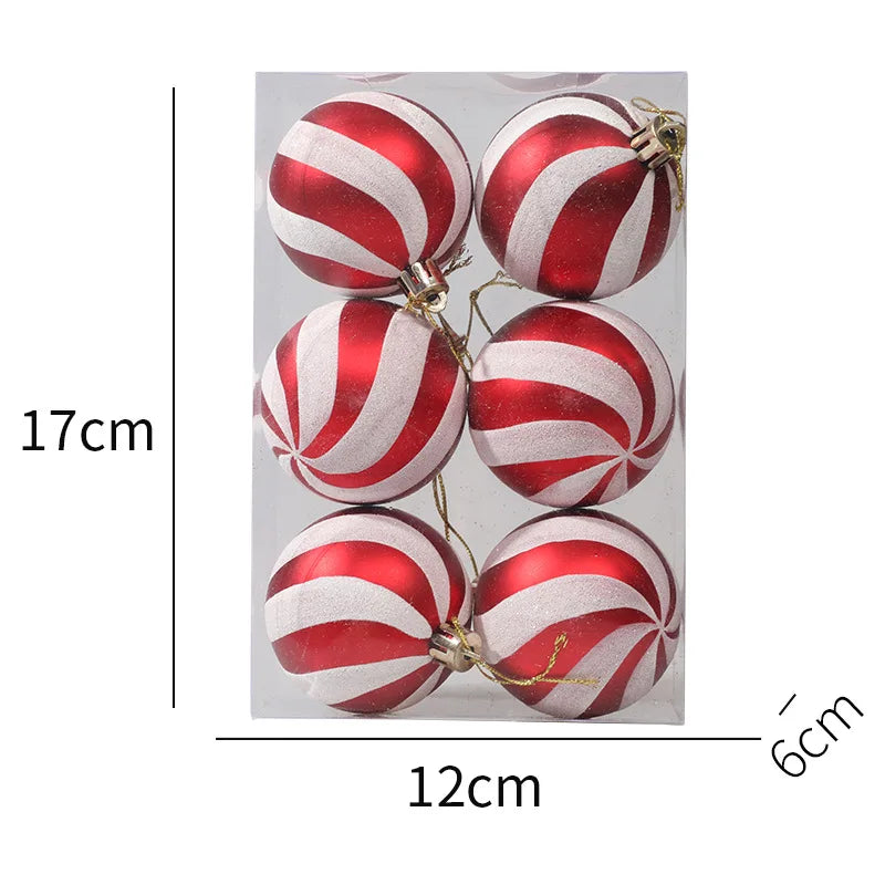 Red and White Christmas Ornaments Christmas Cane Series Christmas Ball Party Wedding Christmas Tree Ornaments 2023 New Year