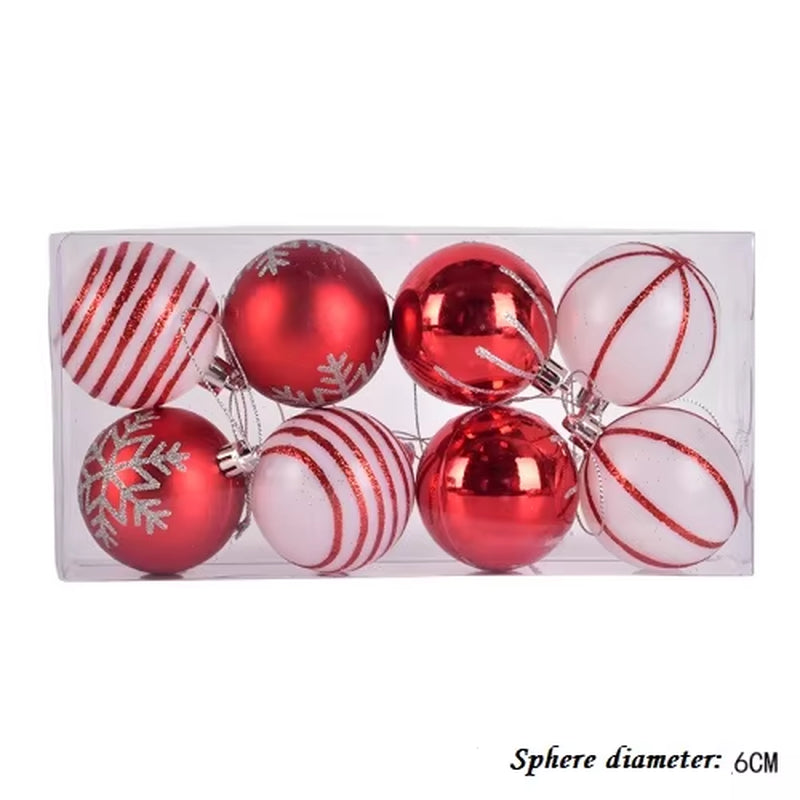 Red and White Christmas Ornaments Christmas Cane Series Christmas Ball Party Wedding Christmas Tree Ornaments 2023 New Year