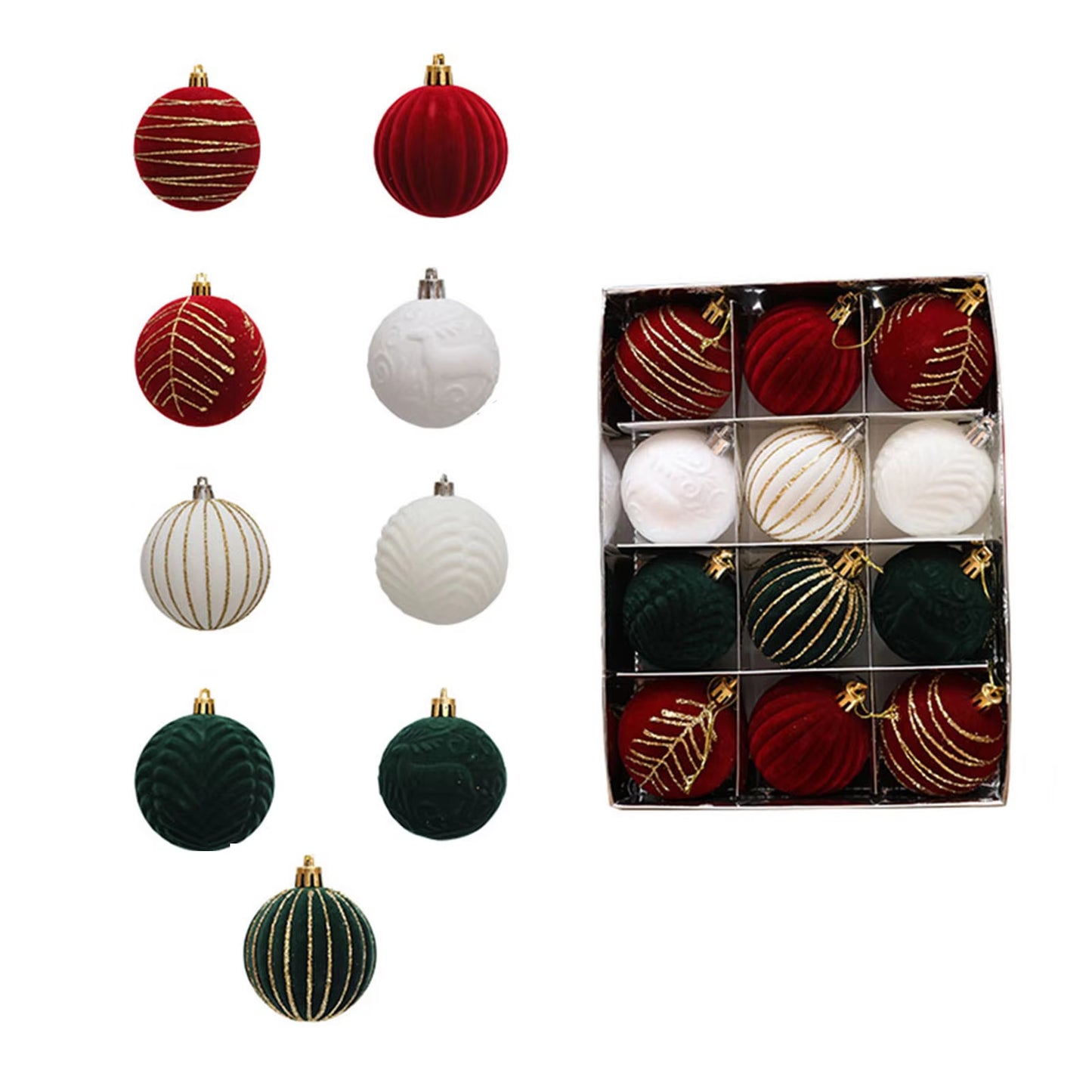 12PCS 6CM Christmas Ball Ornaments Tree Decorations for Holiday Wedding Party New Year Gifts Noel Navidad