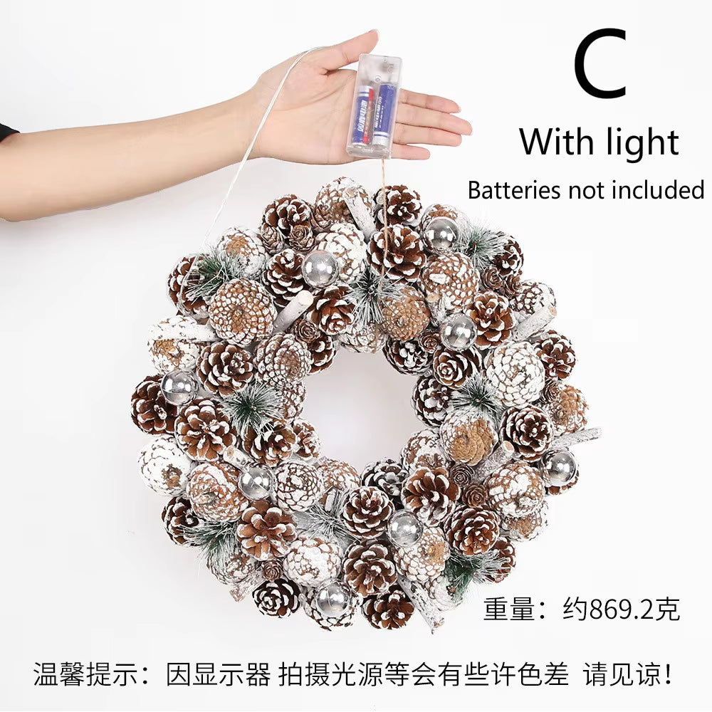 New Christmas Lights Garland Ornaments Cane Ring Door Hanging Hotel Window Door Hanging with Lights Christmas Scene Decoration