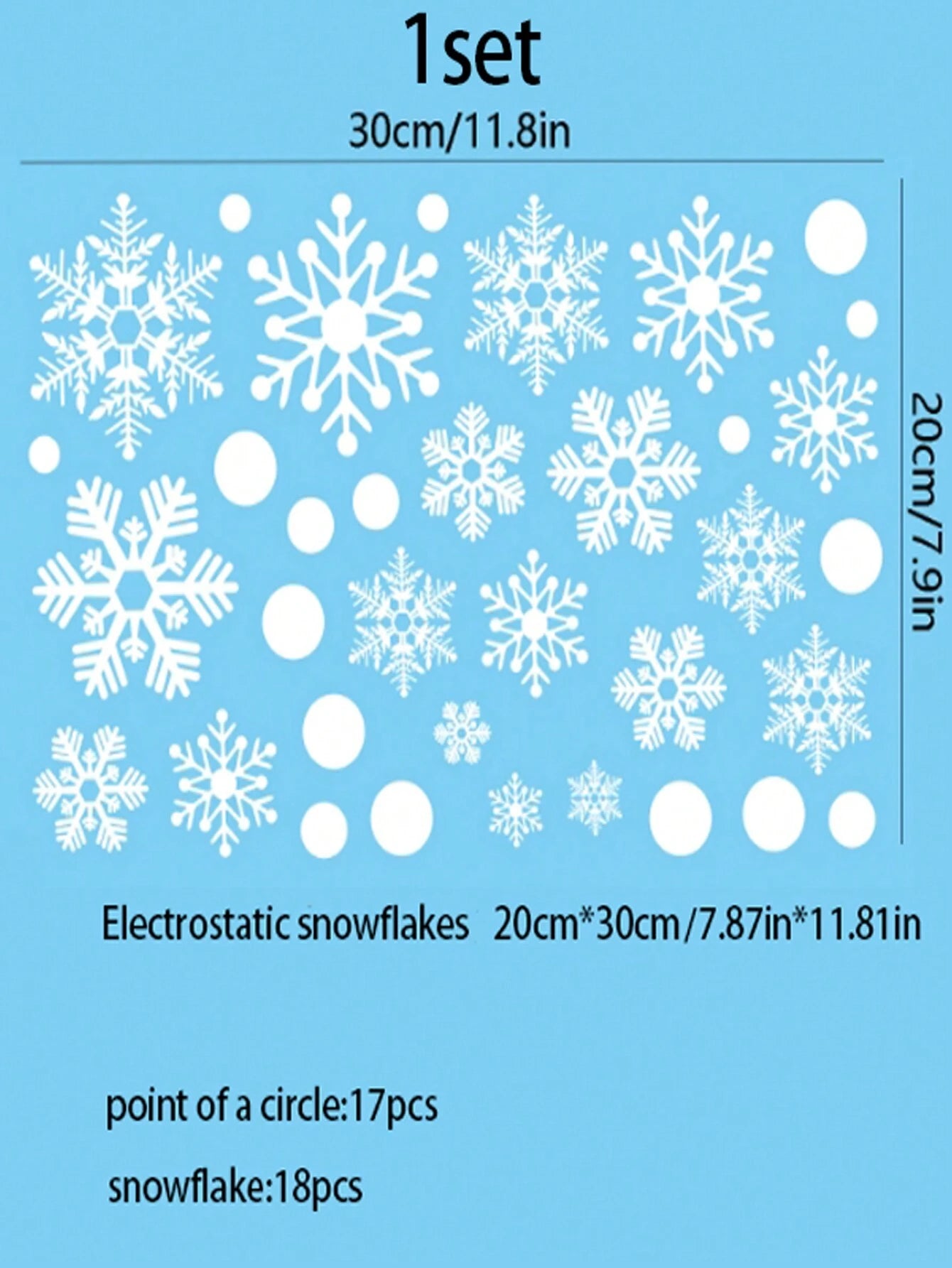 1Set Christmas Snowflake Window Stickers, Static Cling Stickers for Christmas Themed Party Decor